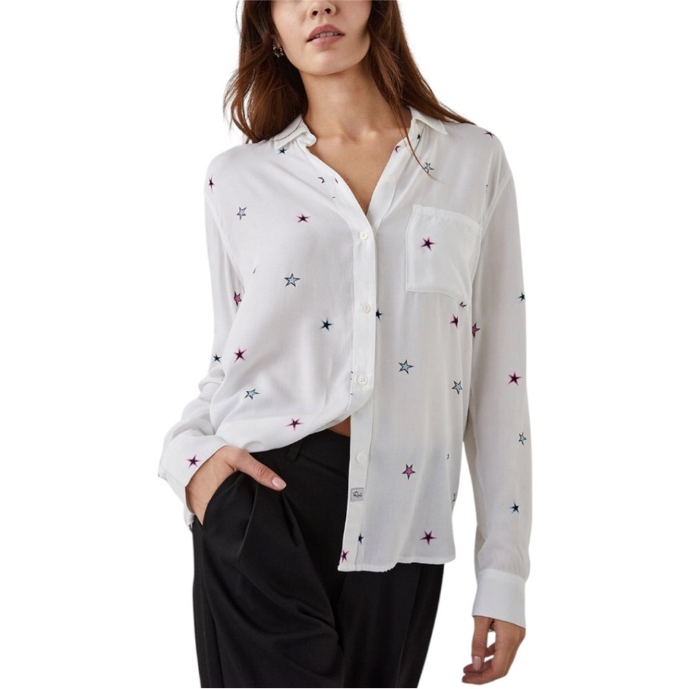 Rails Rocsi Comet Cosmic Star Celeste Button Down Shirt Blouse Top